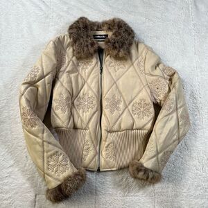 Vintage Pelle Pelle Leather & Fur Women’s Zip Up Jacket